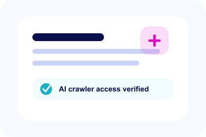 AI crawler access and llms.txt readiness card