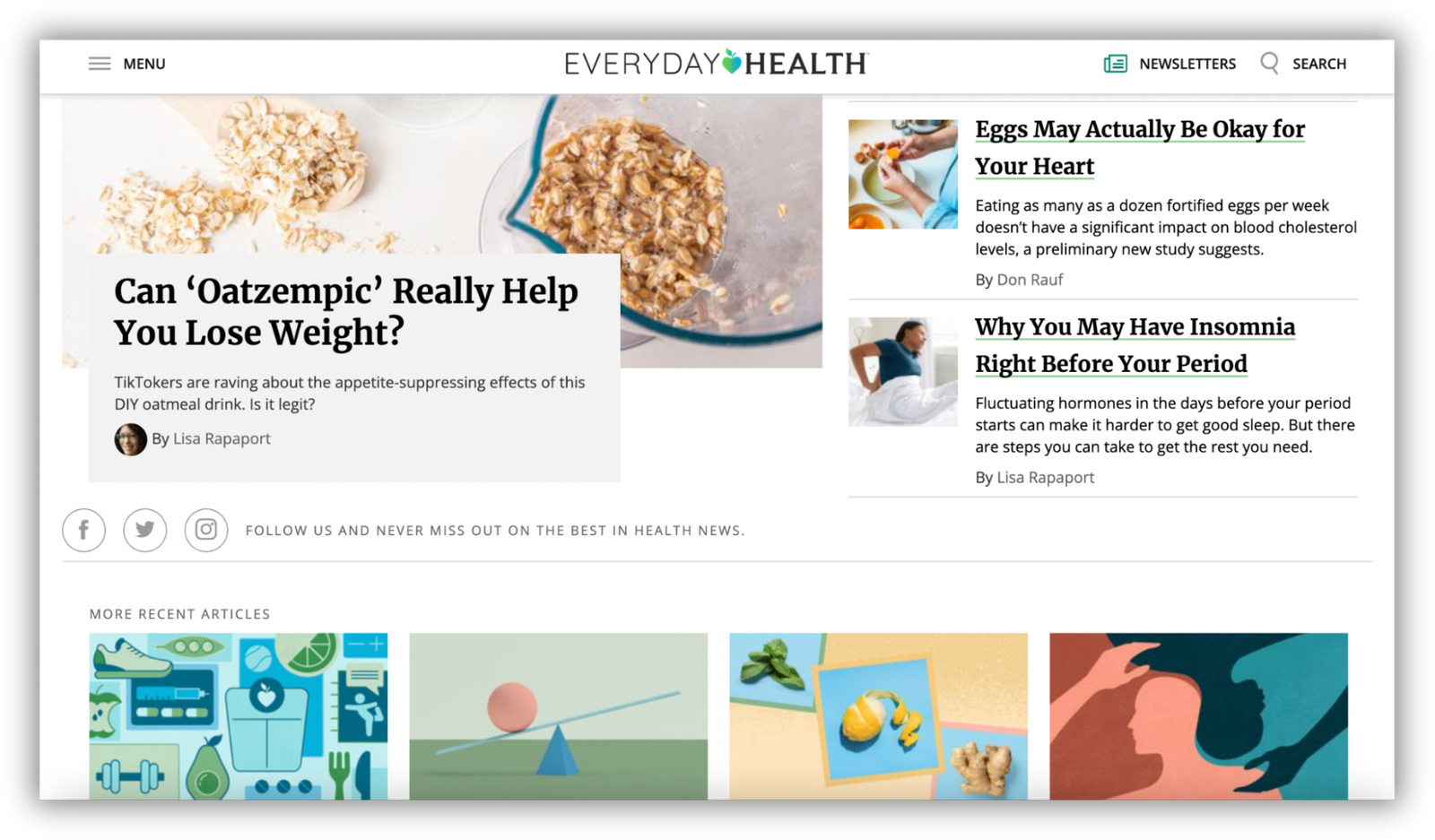 Everyday Health medical article examples