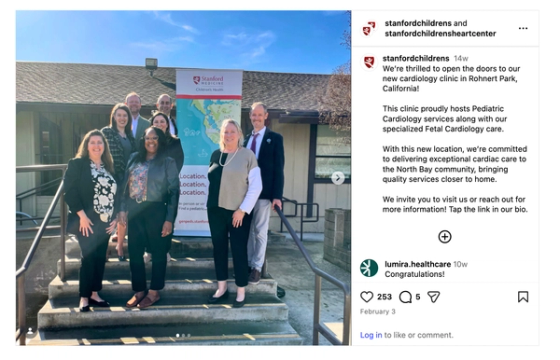 Email Marketing for cardiology digital marketing - Cardiology clinic announcement Instagram post