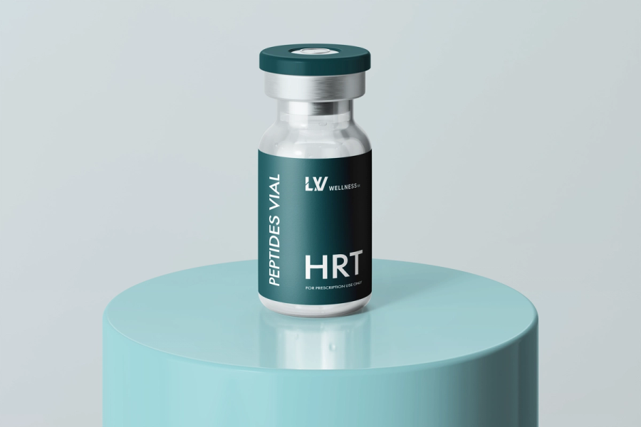 LivWellness RX branded HRT peptide vial hero render