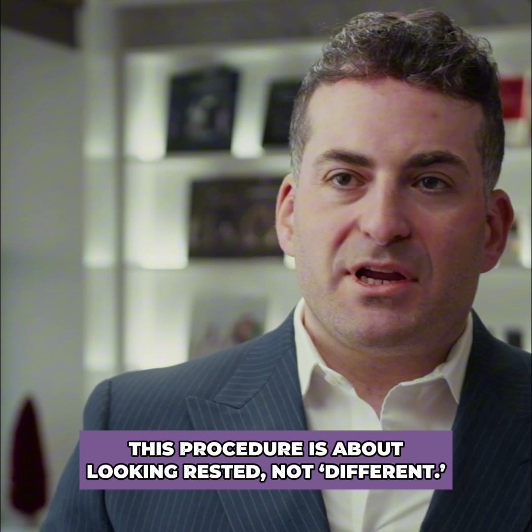 Dr. Igor Burko in the SY Aesthetics upper-eyelid video ad: “This procedure is about looking rested, not different.”