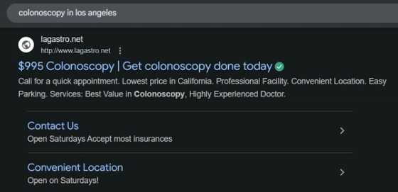 Geo-targeted PPC campaign for gastroenterology