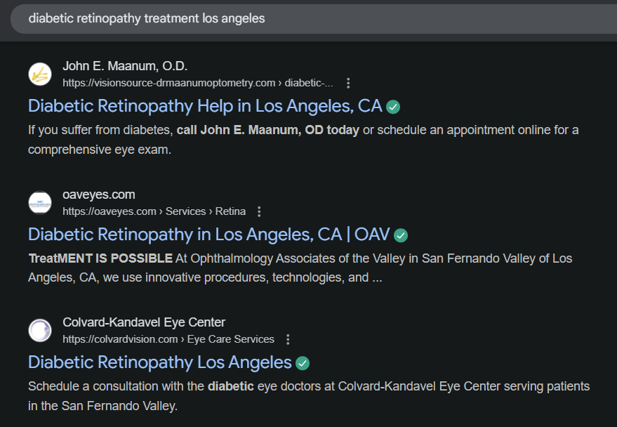 Service-specific keyword research for eye care SEO