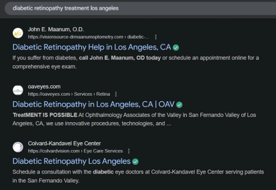 Service-specific keyword research for eye care SEO