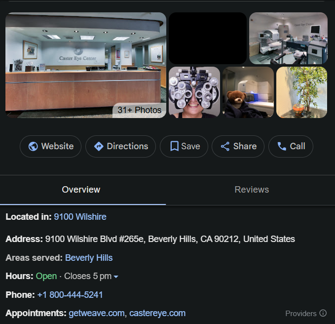 Google Business Profile optimization for ophthalmology