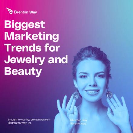 Brenton Way blog cover graphic titled 'The Biggest Marketing Trends for Jewelry and Beauty in 2024: Strategies to Shine'.
