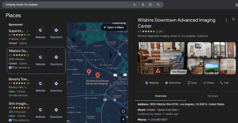 Local SEO and Google Business Profile for radiology