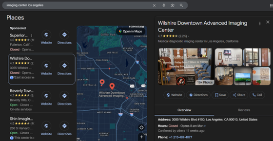 Local SEO and Google Business Profile for radiology