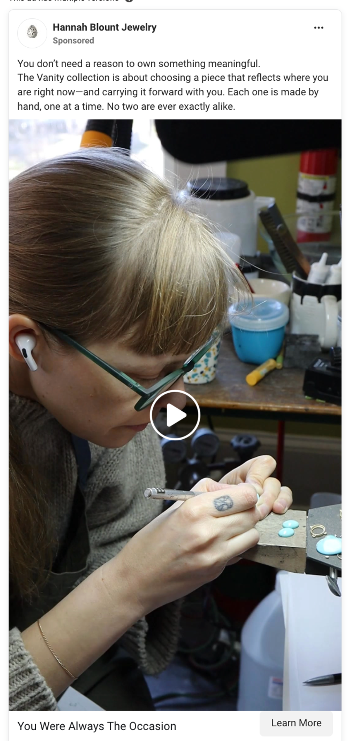 Hannah Blount working at the bench in her New York studio