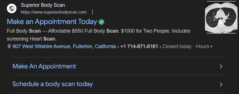 Landing page conversion design for radiology PPC