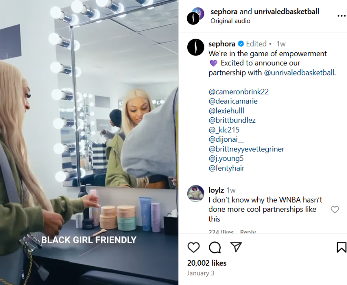 Marketing Campaign Of Sephora With Unrivaled Women's Basketball League