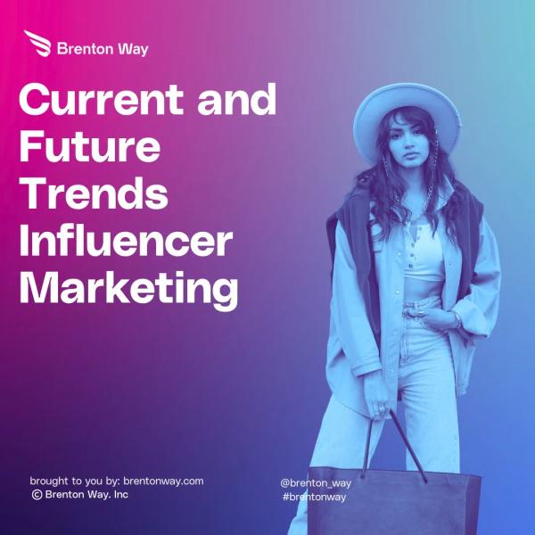 Brenton Way blog cover graphic titled 'Top Current and Future Influencer Marketing Trends for Brands in 2024'.