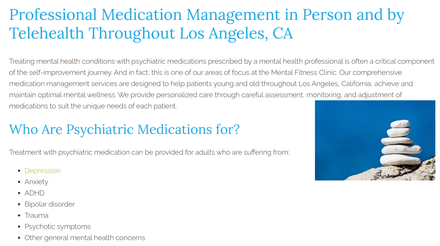 Condition and modality-specific content for mental health