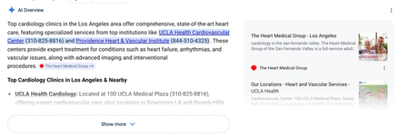 Local SEO for cardiology digital marketing - Google Places cardiology map results