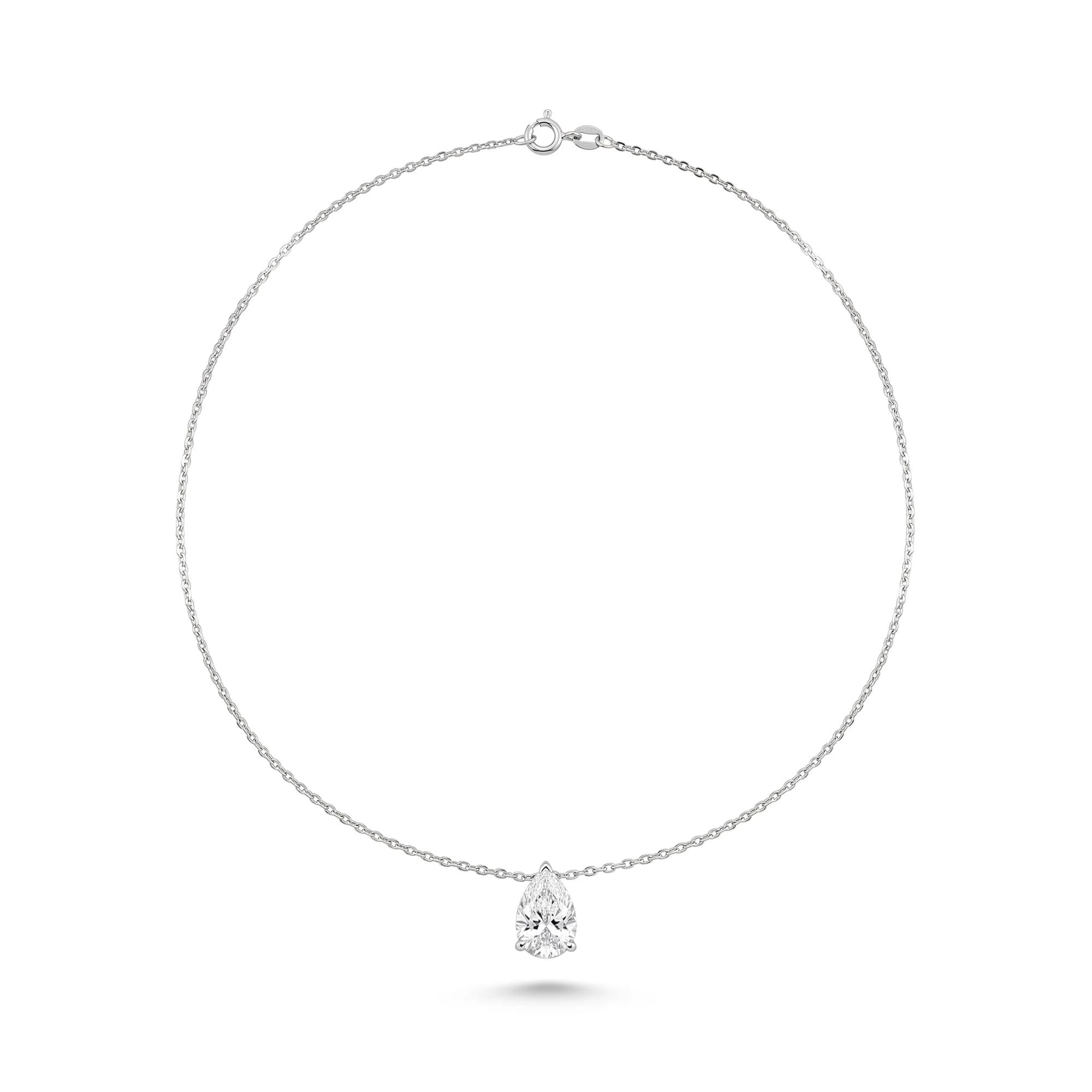 Pear Solitaire Pendant