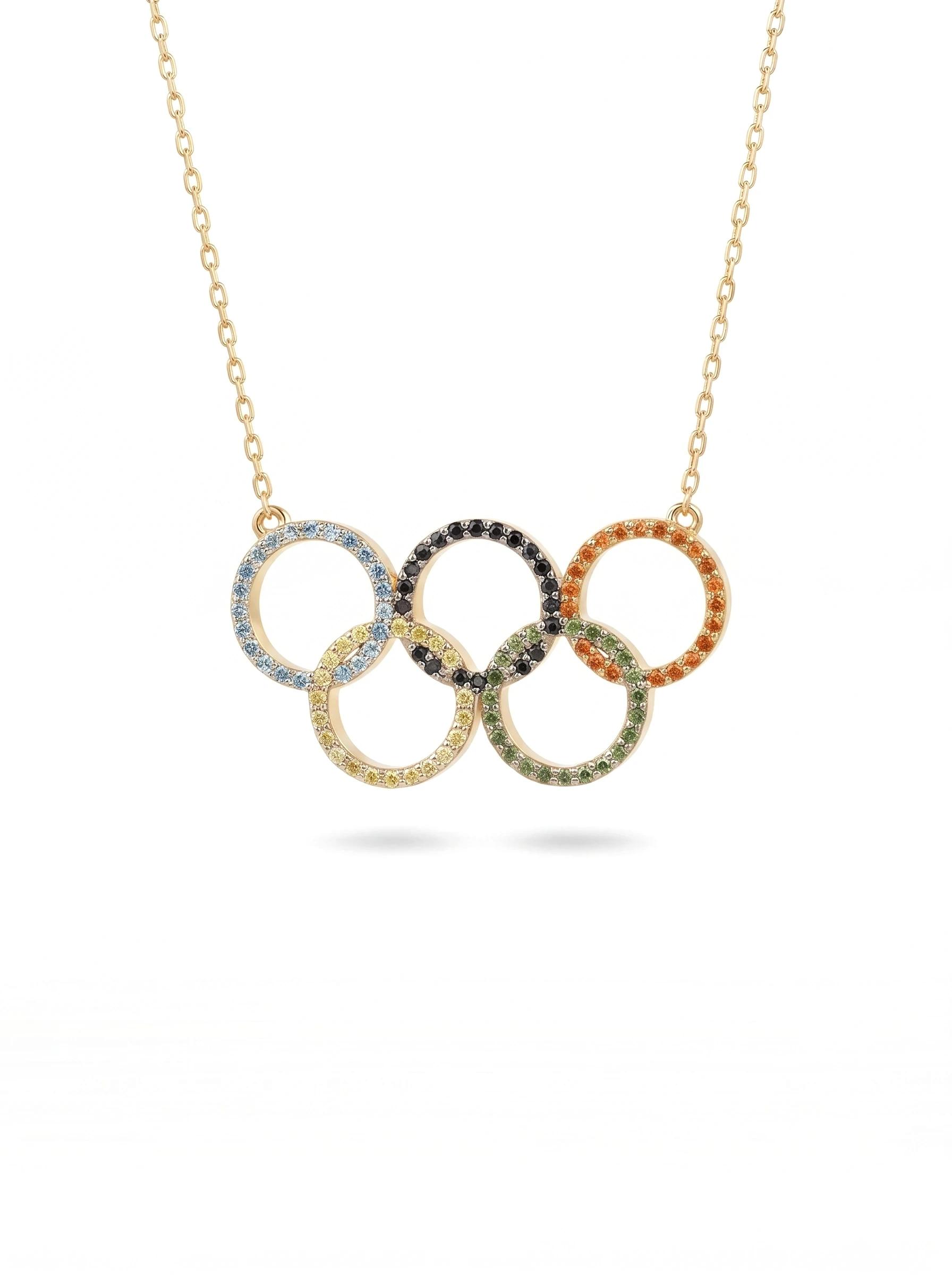 Olympic Colours Pendant, Yellow Gold
