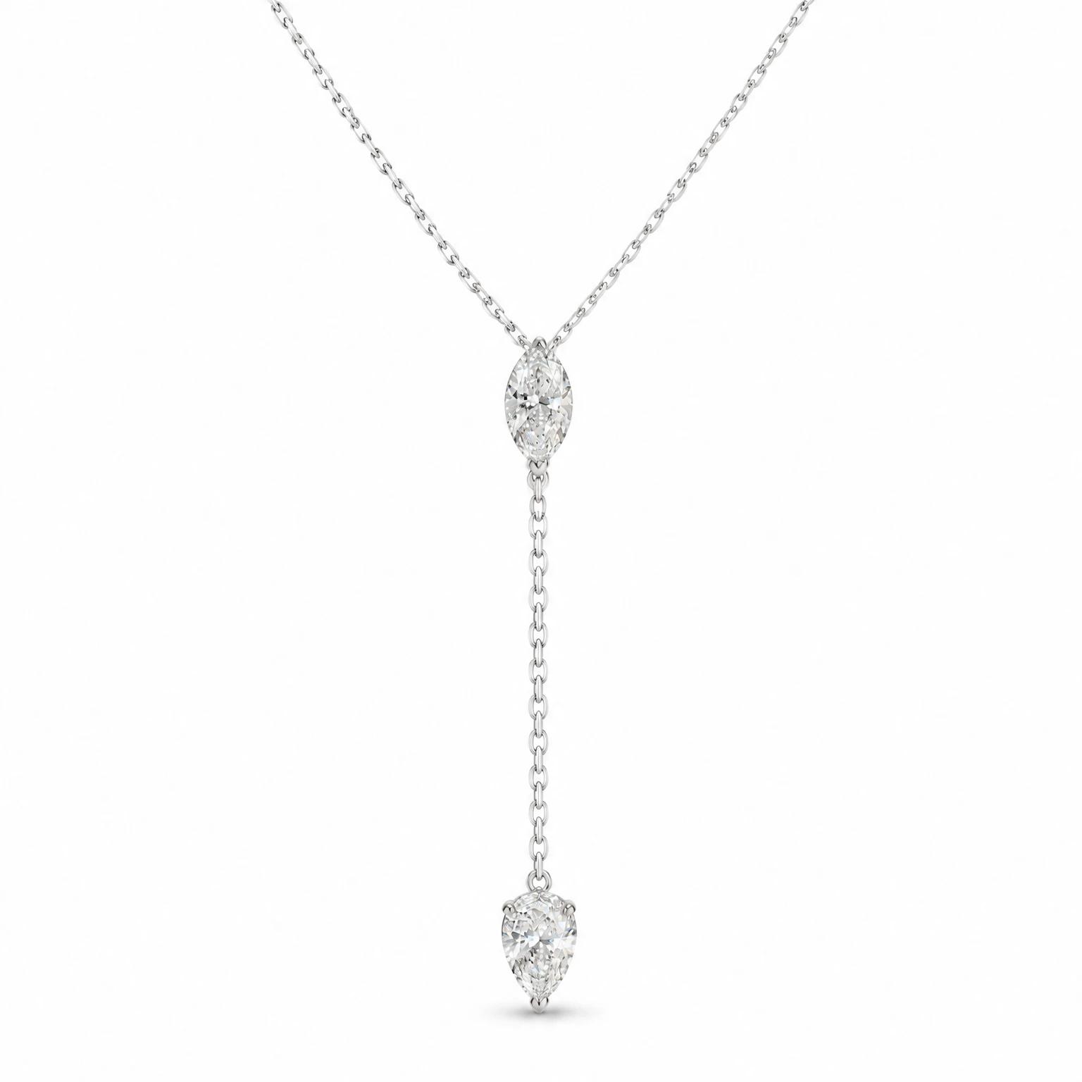 Marquise & Pear Lariat Necklace