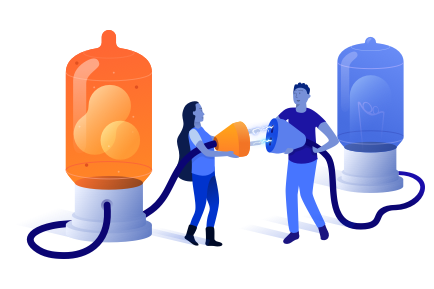 Two people with plugs