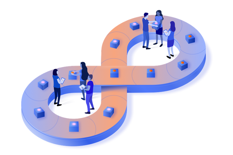 Developer teams working together