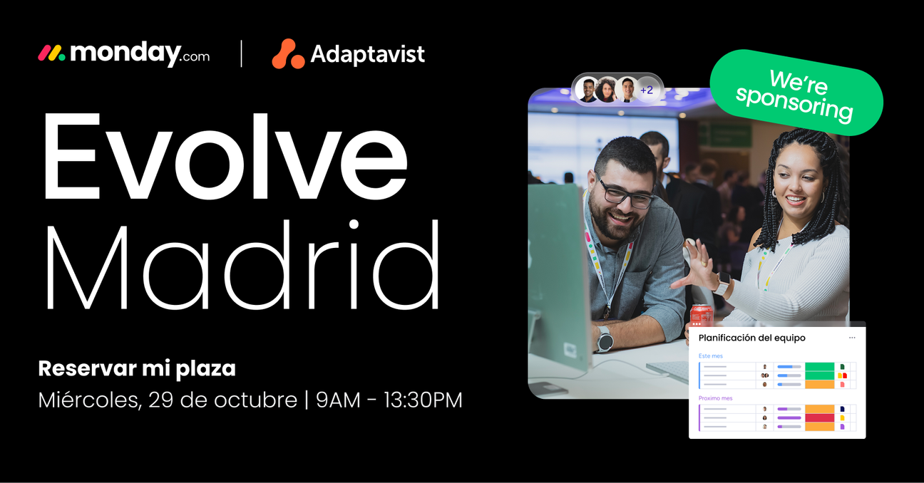 Imagen evento evolve Madrid, de monday.com el 29 de octubre en Madrid