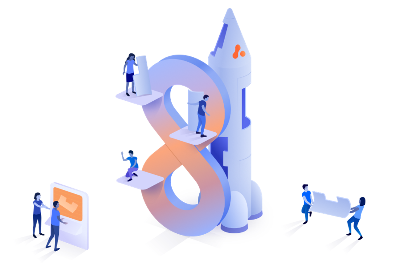 Rocket with infinite loop to represent DevOps