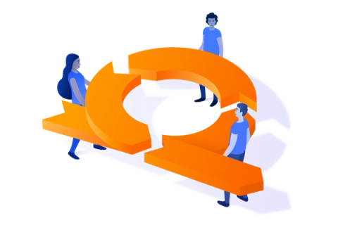 people holding an agile symbol