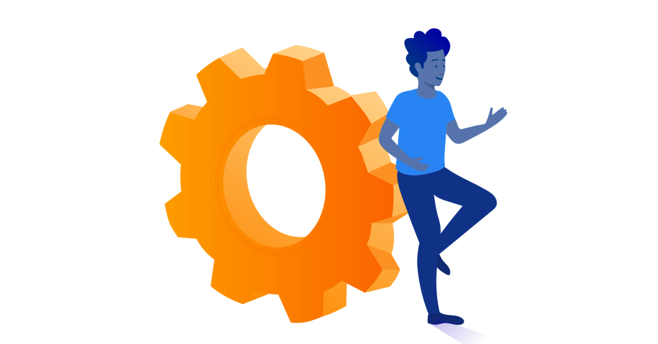 Person with cog