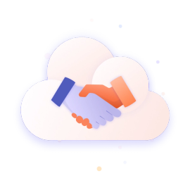 Hands shaking in a cloud