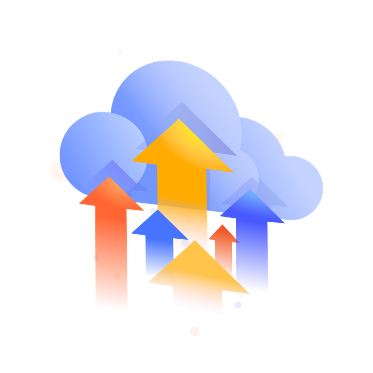 Cloud with arrows