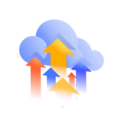 illustration of arrows going up to a cloud
