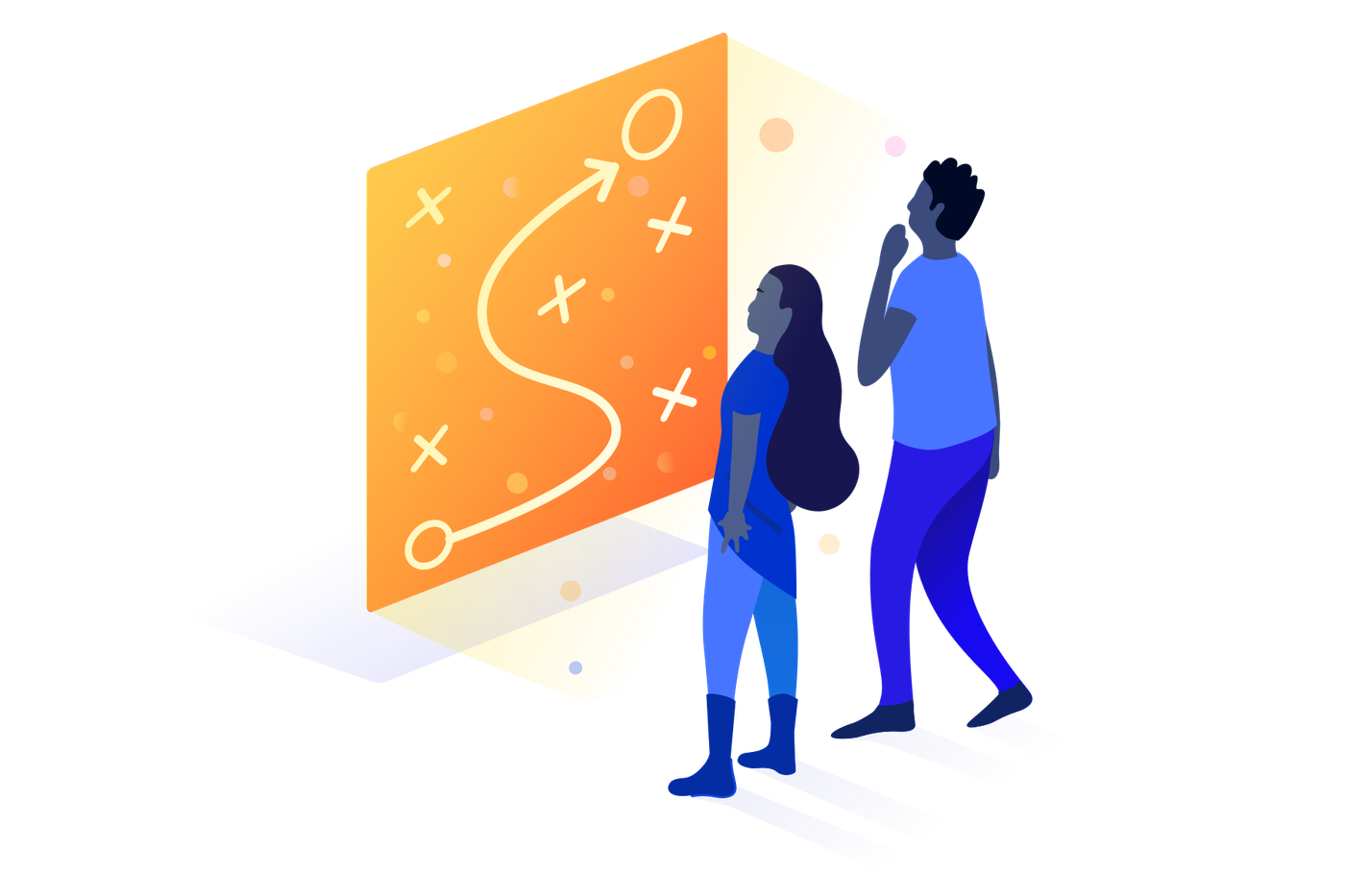 people looking at a map