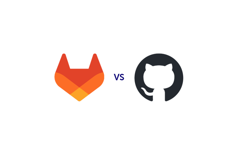 Logo GitLab e logo GitHub a confronto