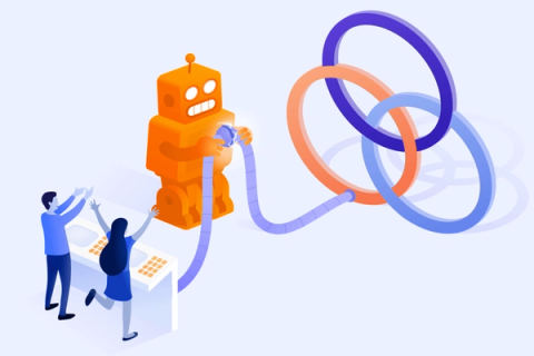 An AI robot connecting the service desk to the ITSM solution