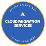 Abzeichen „Atlassian Partner of the Year 2022: Cloud Migration Services“