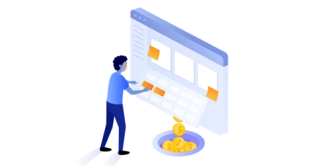 character working on an interface with keys