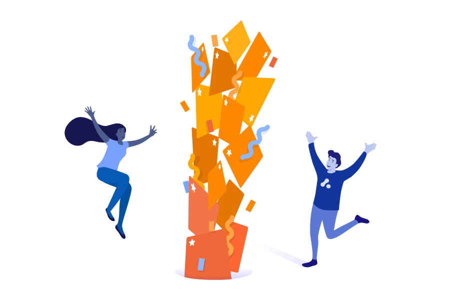 two people celebrating 