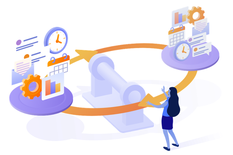 Person, die Optionen für Work Management Tools auf einer Skala bewertet