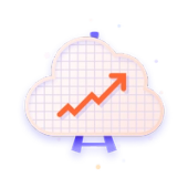 graph in a cloud pointing upwards
