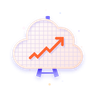 cloud with upwards arrow in a graph