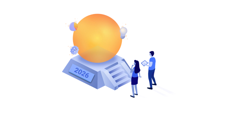 Two people stood in front of an orange orb