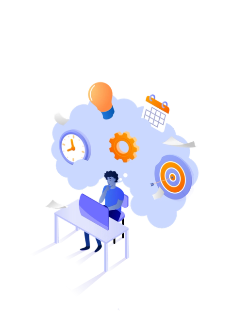 Person working on multiple tasks 