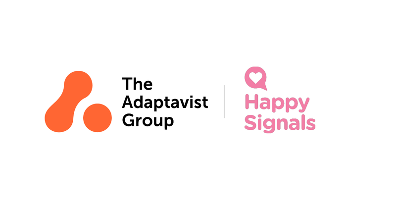 The Adaptavist Group and Happy Signals logos