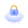 Closed padlock on a cloud