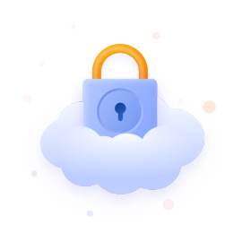 Closed padlock on a cloud