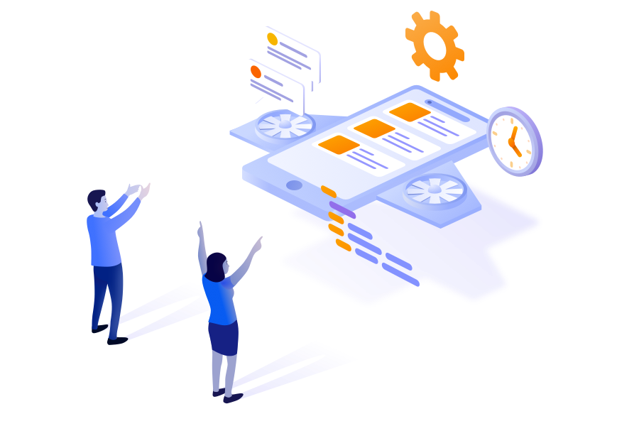 People waving at console