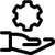 illustration of a cog above an outstretched palm
