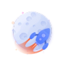 Planet with rocket