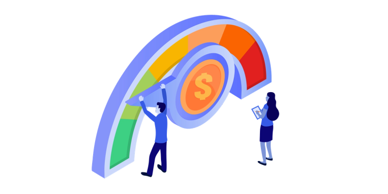 People moving a scale to show money saved