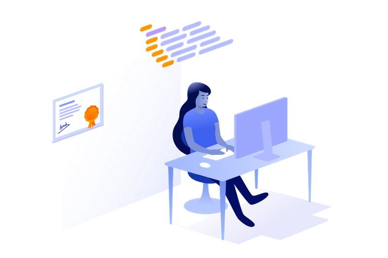 Person sat in front of a computer