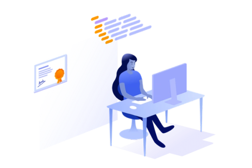 Person sat in front of a computer